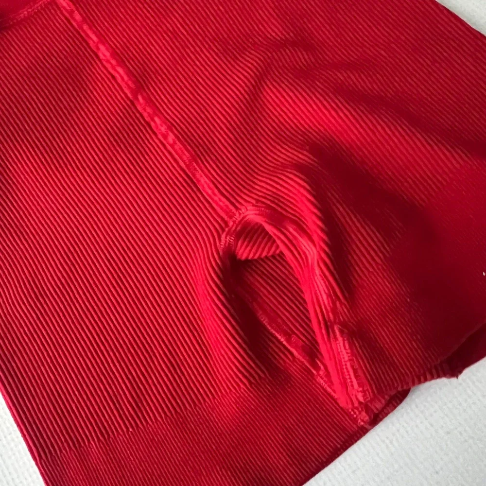 Free People Movement Ribbed V-Waist Shorts Women S/P Red Athletic Gym